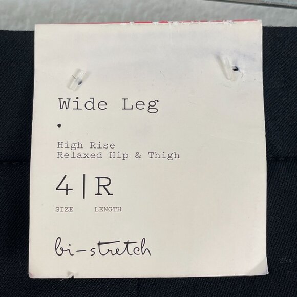 NEW A.N.A Womens 4R Black Wide Leg High Rise Pants Work Career Trousers - Picture 4 of 9